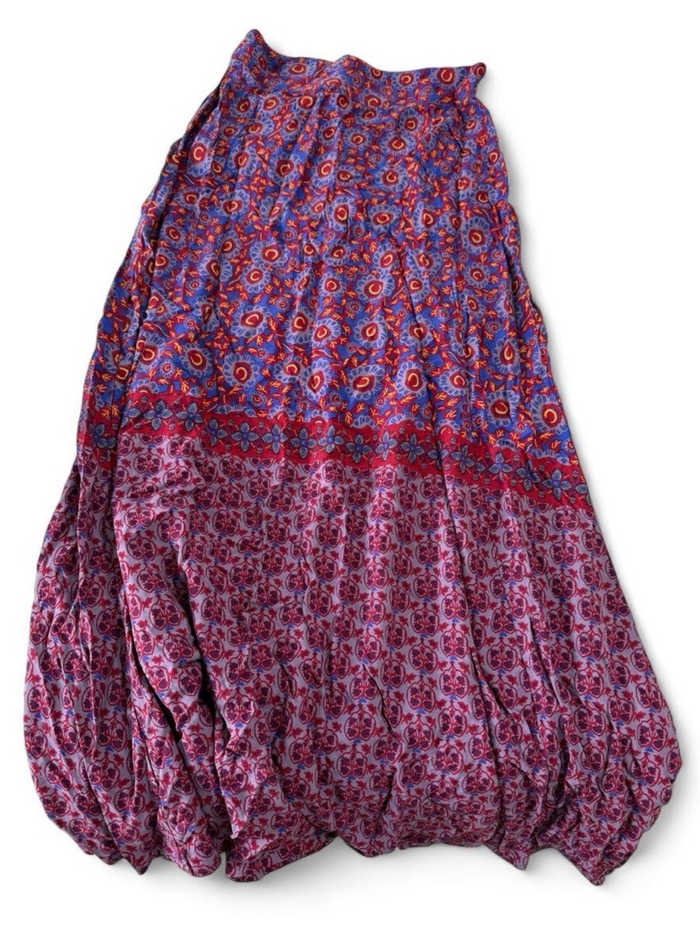 NATURAL LIFE Purple and Pink Boho Floral Maxi Skirt